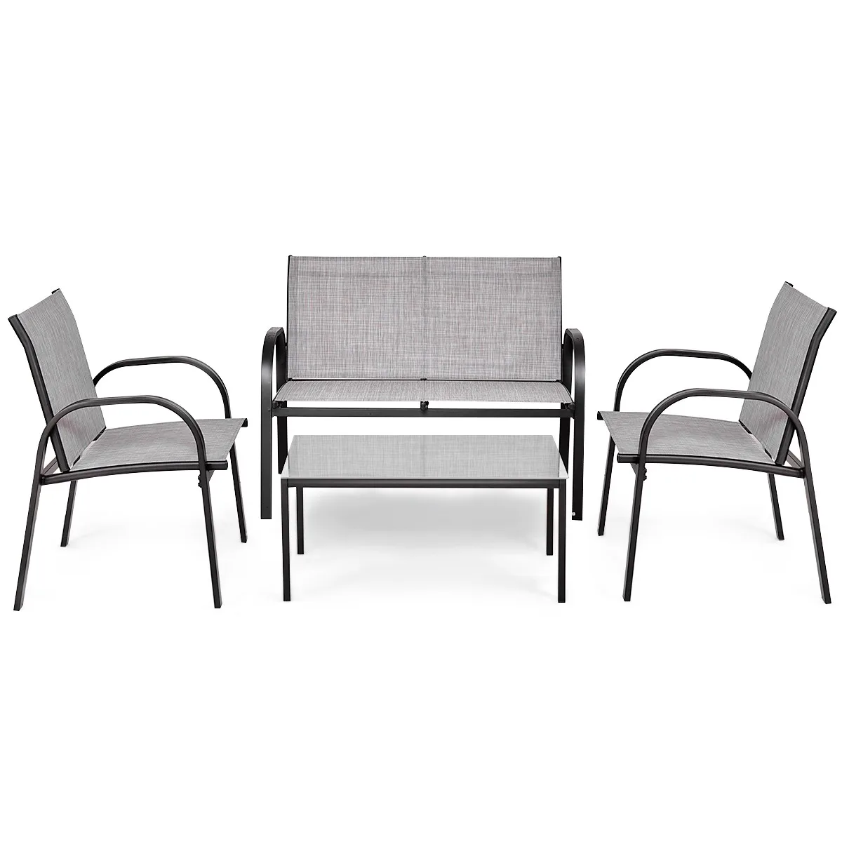 Patiojoy 4PCS Patio Furniture Set Sofa Coffee Table Steel Frame Garden Deck Gray
Patiojoy 4PCS Patio Furniture Set Sofa Coffee Table Steel Frame Garden Deck Gray