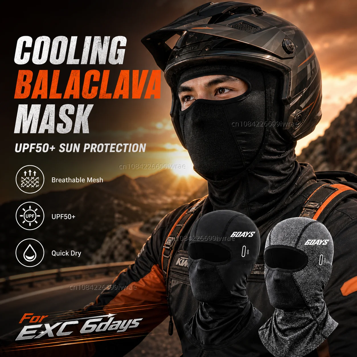 Cooling Motorcycle Balaclava Mask UPF50+ UV Protection Breathable Face Cover Summer For EXC EXC-F XC-W TPI Six Days
Cooling Motorcycle Balaclava Mask UPF50+ UV Protection Breathable Face Cover Summer For EXC EXC-F XC-W TPI Six Days