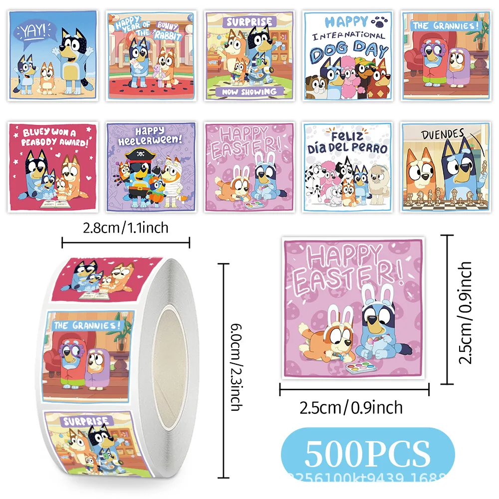 Wholesale 500Pcs/Roll Bluey Stickers DIY Journal Stickers for Notebook Laptop Student Stationery Decor Personalized graffiti
Wholesale 500Pcs/Roll Bluey Stickers DIY Journal Stickers for Notebook Laptop Student Stationery Decor Personalized graffiti