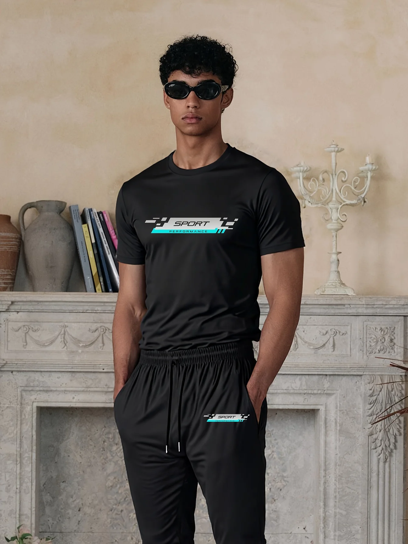 2-Piece Men's Sports Set, Loose Printed Cotton T-Shirt & Elastic Waist Cuffed Joggers, Fitness & Casual Summer Wear
2-Piece Men's Sports Set, Loose Printed Cotton T-Shirt & Elastic Waist Cuffed Joggers, Fitness & Casual Summer Wear