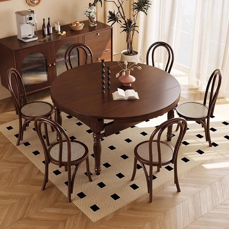 Smart retro shape French retro style all solid wood dining table and chair combination square and round dual-purpose jumping
Smart retro shape French retro style all solid wood dining table and chair combination square and round dual-purpose jumping