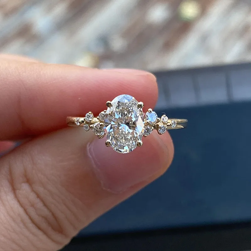 IGI Certified 1CT Oval Cut EF Color VS-VVS Lab Grown Diamond Ring Clarity 14K / 10K Gold Band Engagement Ring For Lady
IGI Certified 1CT Oval Cut EF Color VS-VVS Lab Grown Diamond Ring Clarity 14K / 10K Gold Band Engagement Ring For Lady