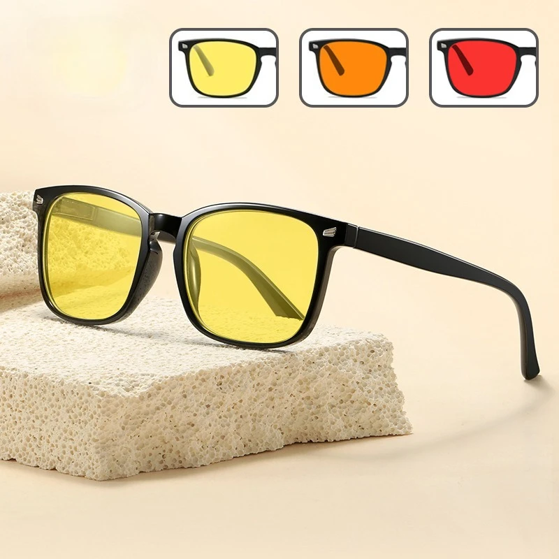 New Retro Anti-Blue Light Night Vision Glasses Unisex Yellow Sunglasses Mobile Phone Computer Competitive Gaming Goggles
