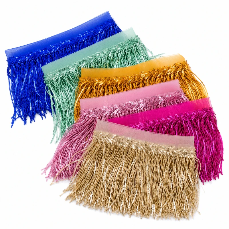 10/18cm Sequin Tassel Fringe Trim 5/10Yards Glitter Lace Ribbon for Latin Dance Dress Stage Costume Sewing DIY Craft Accessories
10/18cm Sequin Tassel Fringe Trim 5/10Yards Glitter Lace Ribbon for Latin Dance Dress Stage Costume Sewing DIY Craft Accessories
