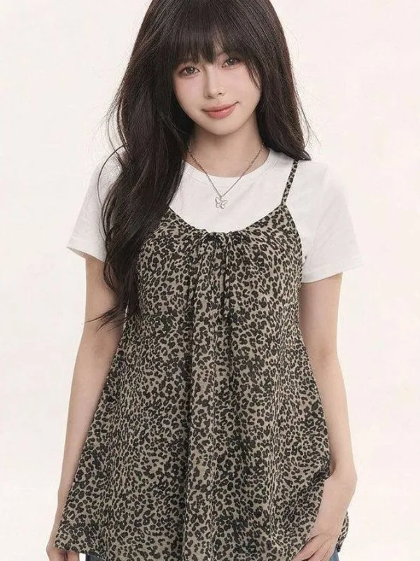 plus Size 300 Pounds Fat MM Summer New Short Sleeve White Top Women's Leopard Print Halter Mid-Length Vest Set Korean Style C...
plus Size 300 Pounds Fat MM Summer New Short Sleeve White Top Women's Leopard Print Halter Mid-Length Vest Set Korean Style C...