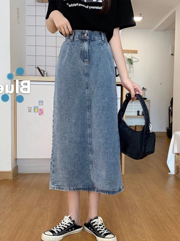 Юбка трапециевидной формы с высокой талией для женщин, летняя корейская джинсовая юбка с разрезом, утягивающая юбка для тела, повседневная свободная посадка
Юбка трапециевидной формы с высокой талией для женщин, летняя корейская джинсовая юбка с разрезом, утягивающая юбка для тела, повседневная свободная посадка