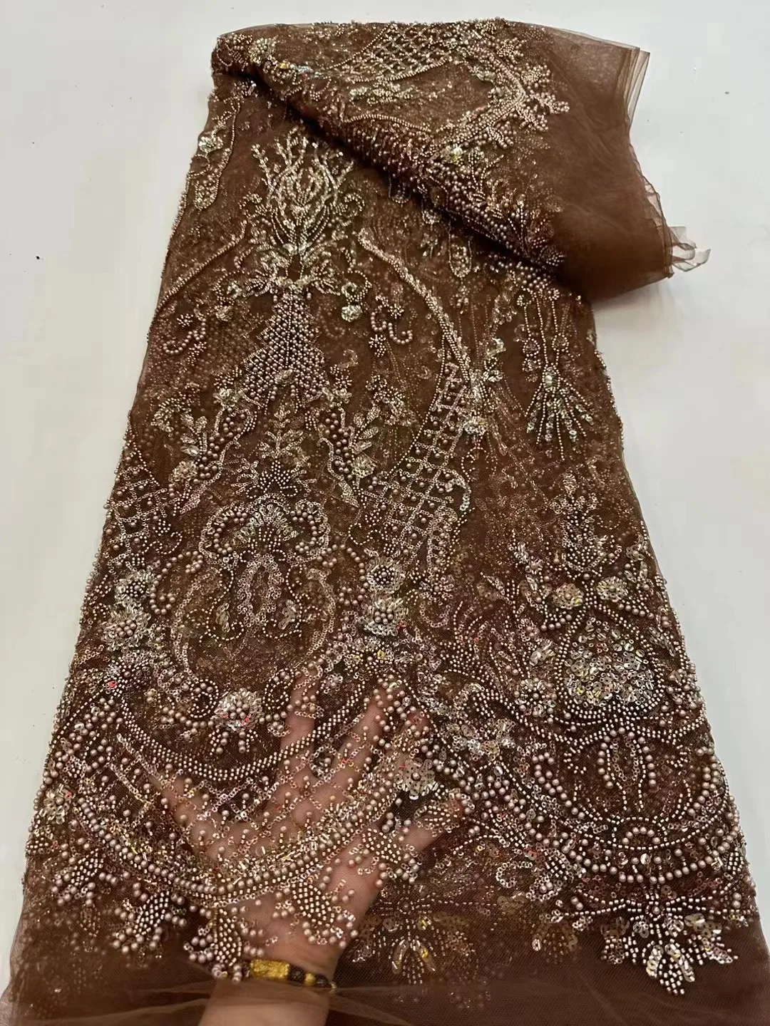 Luxury 3D Purple Lace Fabric 5yards Dubai Hand beaded tulle lace fabric Embroidery Applique African fabric sewing material
Luxury 3D Purple Lace Fabric 5yards Dubai Hand beaded tulle lace fabric Embroidery Applique African fabric sewing material