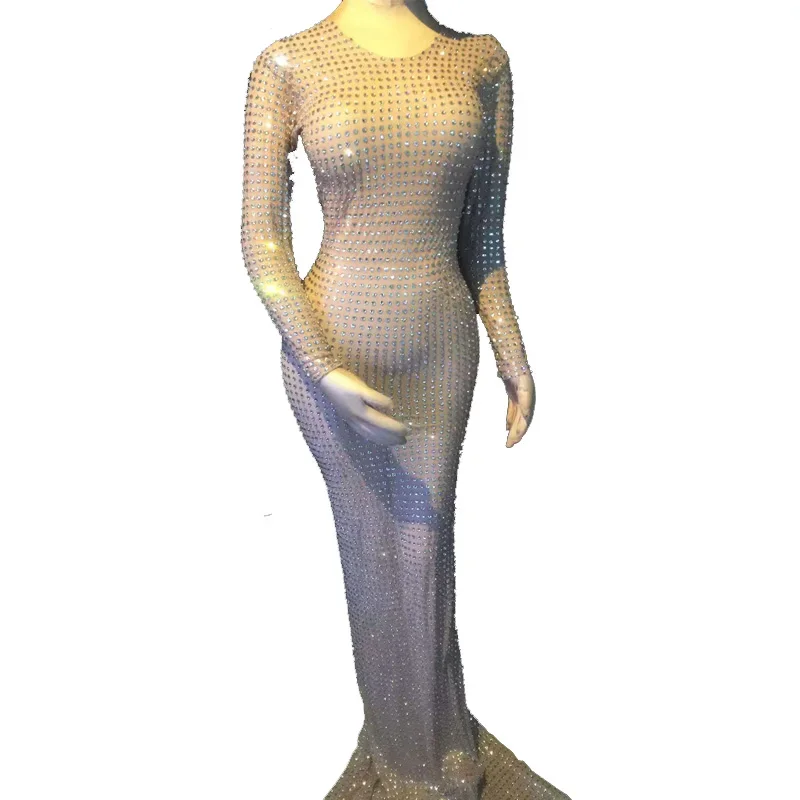 New Fashion Full Rhinestones Women Evening Birthday Celebrate Long Dress Nightclub Stage Women Singer Dancer Costume
New Fashion Full Rhinestones Women Evening Birthday Celebrate Long Dress Nightclub Stage Women Singer Dancer Costume