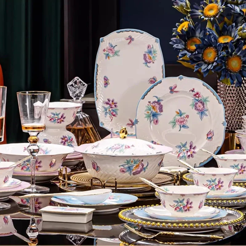 Luxury Christmas Thanksgiving Dinnerware Kitchen Bone China Fine Party Tableware Set Home Ceramic Vajillas Completa Dinning Sets
Luxury Christmas Thanksgiving Dinnerware Kitchen Bone China Fine Party Tableware Set Home Ceramic Vajillas Completa Dinning Sets
