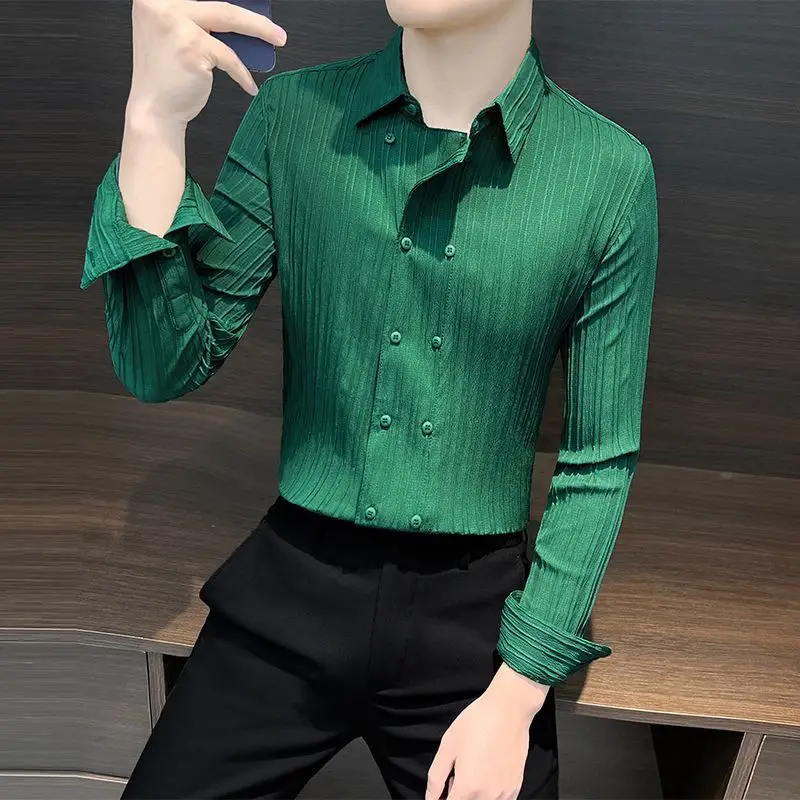 Slim Fit Iron Free Stylish Striped Men's Shirt New Long Sleeve Hair Stylist Korean Version Fake Two-Piece Casual Shirt
Slim Fit Iron Free Stylish Striped Men's Shirt New Long Sleeve Hair Stylist Korean Version Fake Two-Piece Casual Shirt