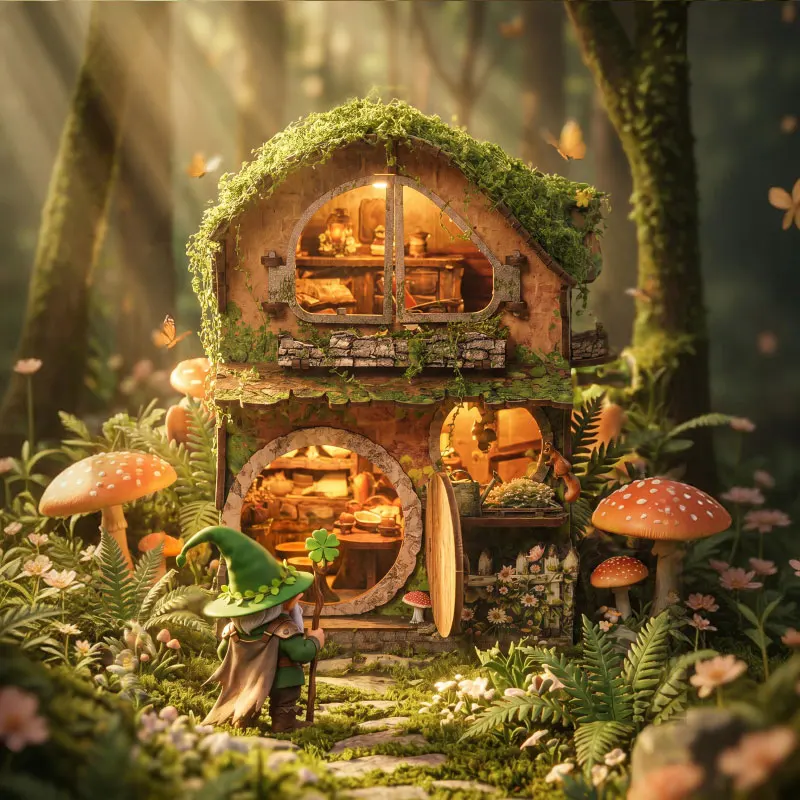 Wooden DIY Book Nook Shelf Insert Kit Retro Forest Cottage Miniature Dollhouse with LED Light Handmade Craft Kit Home Decor Gift
Wooden DIY Book Nook Shelf Insert Kit Retro Forest Cottage Miniature Dollhouse with LED Light Handmade Craft Kit Home Decor Gift
