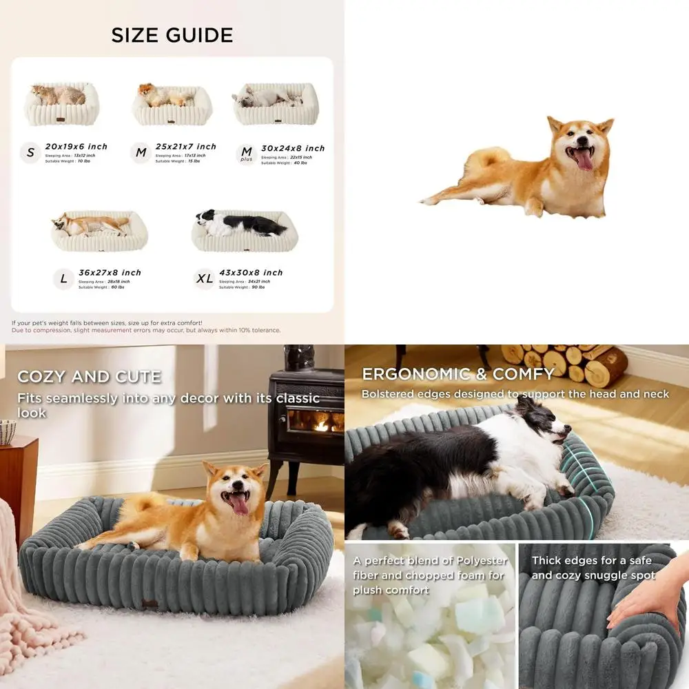 Large Orthopedic Dog Bed - Washable Fleece Cover, Removable Zipper, 36x27x8in, Warm Grey
Large Orthopedic Dog Bed - Washable Fleece Cover, Removable Zipper, 36x27x8in, Warm Grey