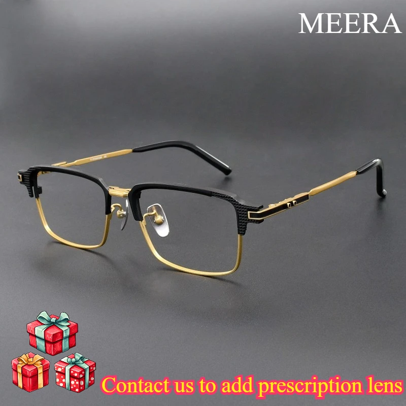 S07T Black Gold Fiber Texture Titanium&Acetate Eyeglass Frames Business Fashion for Office Business Daily Commute Casual Wear
S07T Black Gold Fiber Texture Titanium&Acetate Eyeglass Frames Business Fashion for Office Business Daily Commute Casual Wear