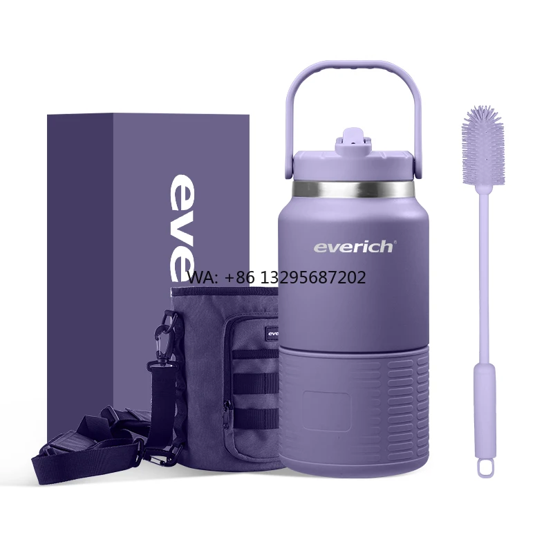 64oz Growler ODM Design Large Capacity Double Wall Insulated Water Bottle Steel Beer Growler Beer Jug with Straw Handle Lid
64oz Growler ODM Design Large Capacity Double Wall Insulated Water Bottle Steel Beer Growler Beer Jug with Straw Handle Lid