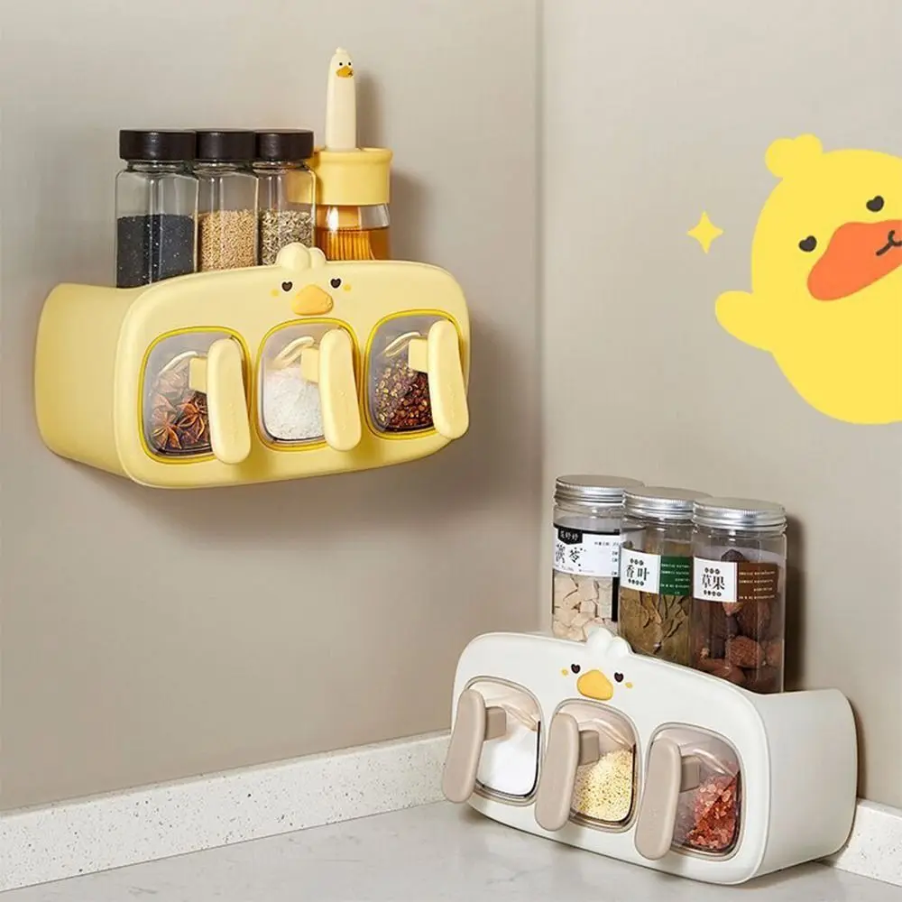 Wall-Mounted Spice Storage Rack with Spoon Transparent Kitchen Storage Organizer Sealed No Punching Kitchen Seasoning Jar
Wall-Mounted Spice Storage Rack with Spoon Transparent Kitchen Storage Organizer Sealed No Punching Kitchen Seasoning Jar