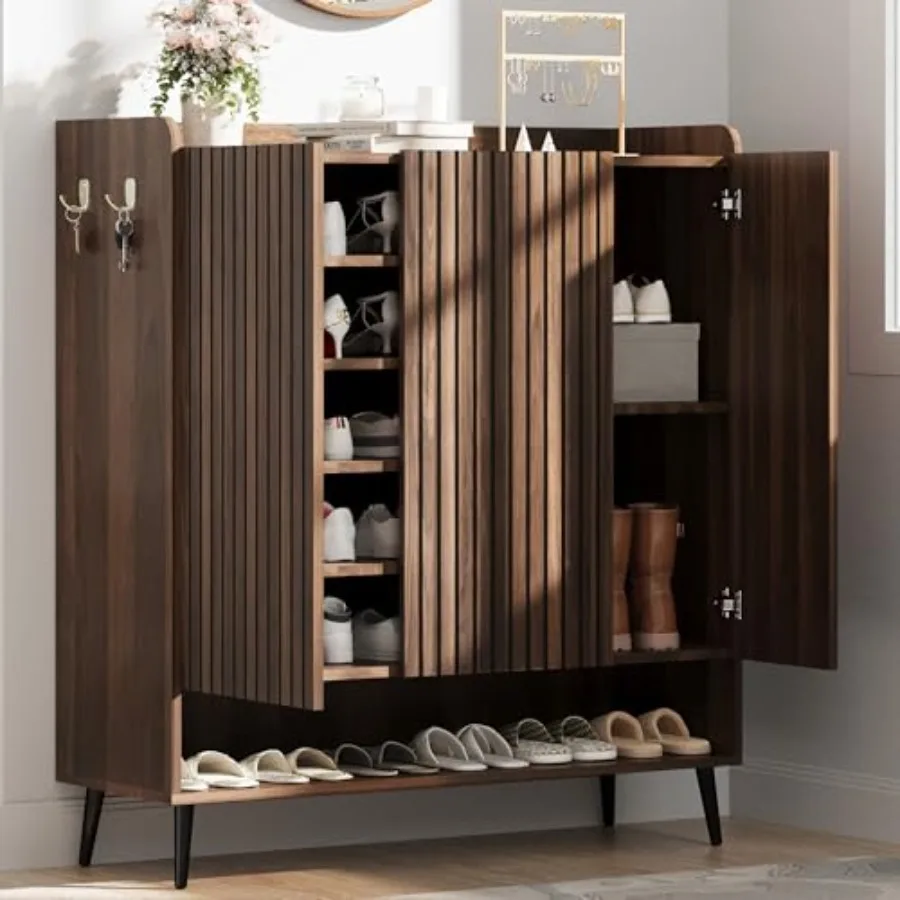 Shoe Cabet, Large Shoe Cabet with 3 Doors, Adjustable Shelves, Shoe Organizer with Doors for Hallway, Entryway, Livg Room, Nut
Shoe Cabet, Large Shoe Cabet with 3 Doors, Adjustable Shelves, Shoe Organizer with Doors for Hallway, Entryway, Livg Room, Nut