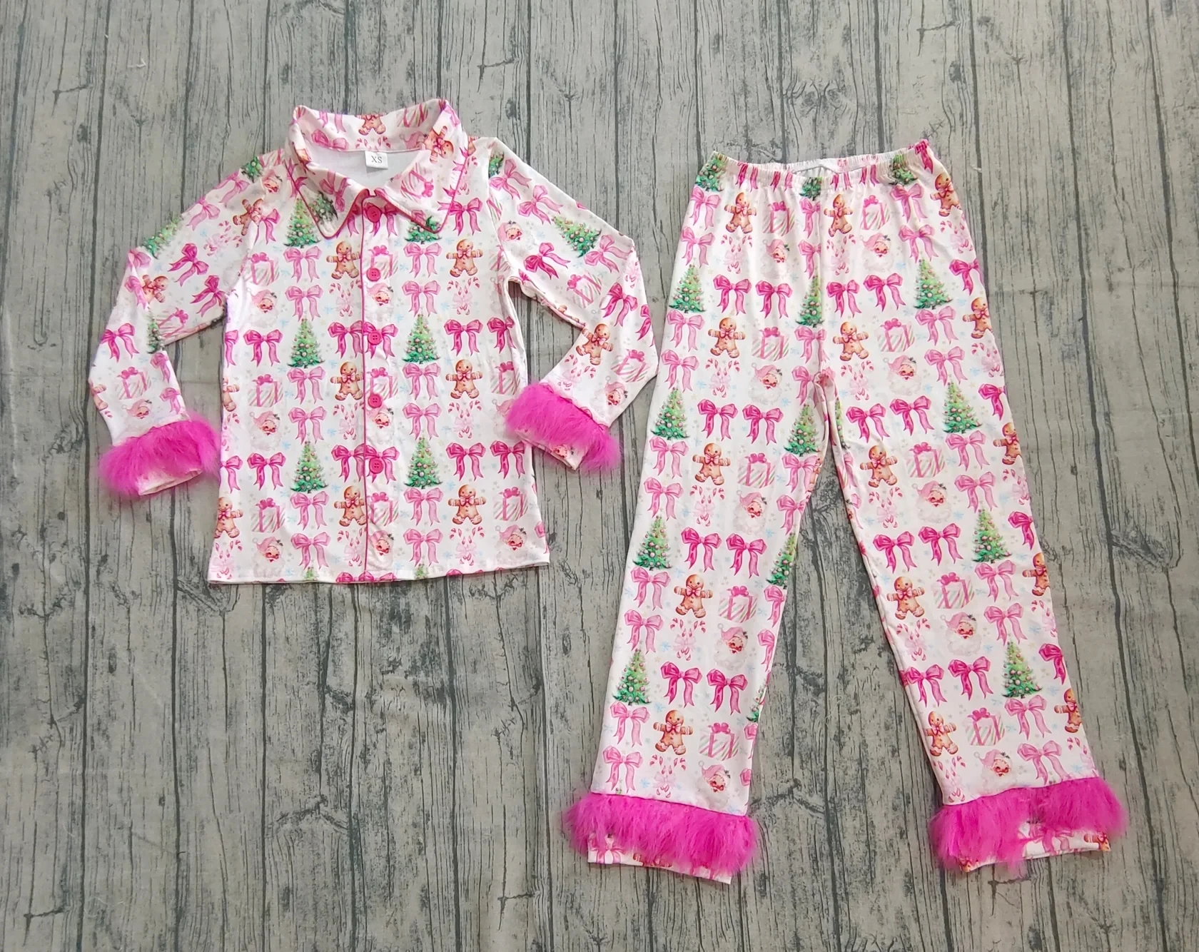 Wholesale Women Pajamas Clothing Adult Woman Sleepwear Fur Long Sleeves Gingerbread Santa Bows Shirt Set Pants Christmas Outfit
Wholesale Women Pajamas Clothing Adult Woman Sleepwear Fur Long Sleeves Gingerbread Santa Bows Shirt Set Pants Christmas Outfit