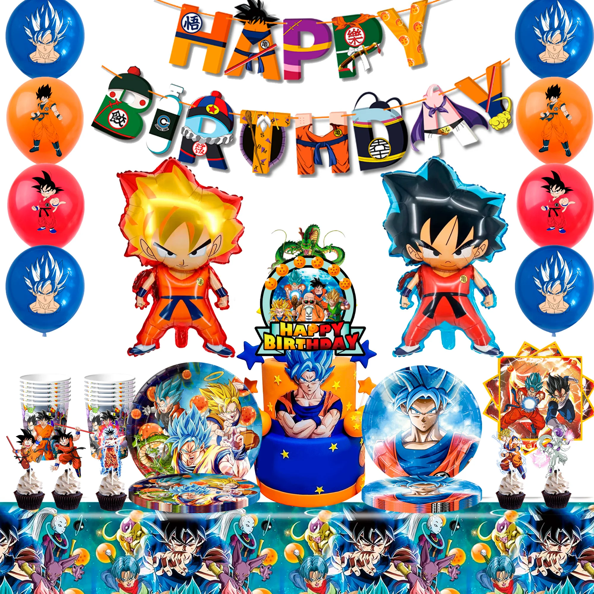 111 Pcs Dragon Ball Party Decorations&Dragon Ball Tableware-Banner Balloons Plates Tablecloth etc Dragon Ball Birthday Supplies
111 Pcs Dragon Ball Party Decorations&Dragon Ball Tableware-Banner Balloons Plates Tablecloth etc Dragon Ball Birthday Supplies