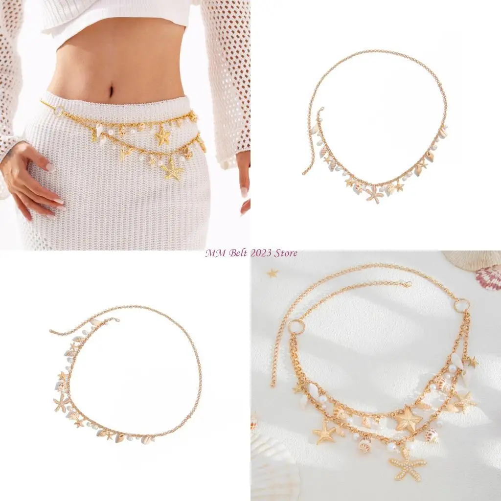 49ME Metal Sea Star Waist Chain Imitation Pearls Pendant Belly Chain Women's Waist Decoration Summer Beach Body Jewelry
49ME Metal Sea Star Waist Chain Imitation Pearls Pendant Belly Chain Women's Waist Decoration Summer Beach Body Jewelry