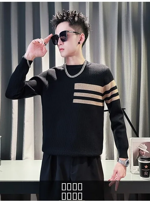 Men's High-End Tee-rod Casual round Ne Pullover Sweater Trendy Long Sve Knitted irt Slimming Haome Top Base irt
Men's High-End Tee-rod Casual round Ne Pullover Sweater Trendy Long Sve Knitted irt Slimming Haome Top Base irt