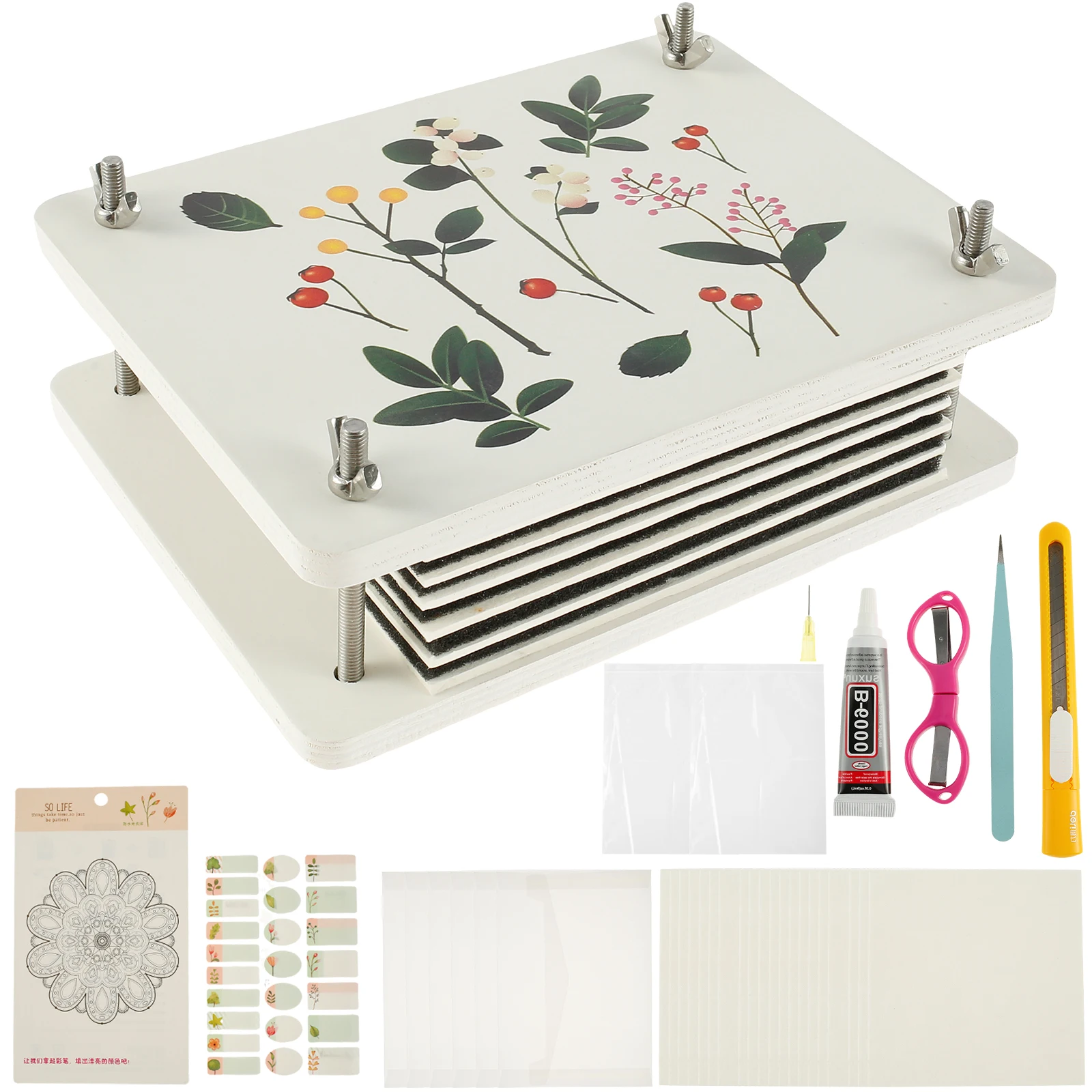 Flower Pressing Kit Large Professional Plants Press Kit 21 x 16cm Wooden Leaf Press Set DIY Dried Flower Crafts Kit Multipurpose
Flower Pressing Kit Large Professional Plants Press Kit 21 x 16cm Wooden Leaf Press Set DIY Dried Flower Crafts Kit Multipurpose