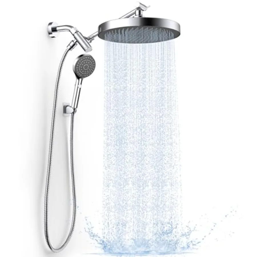 High Pressure Rain Shower Head with Handheld Spray Combo 10" Rainfall Shower Head with Adjustable Integrated Extension Arm Deta
High Pressure Rain Shower Head with Handheld Spray Combo 10" Rainfall Shower Head with Adjustable Integrated Extension Arm Deta