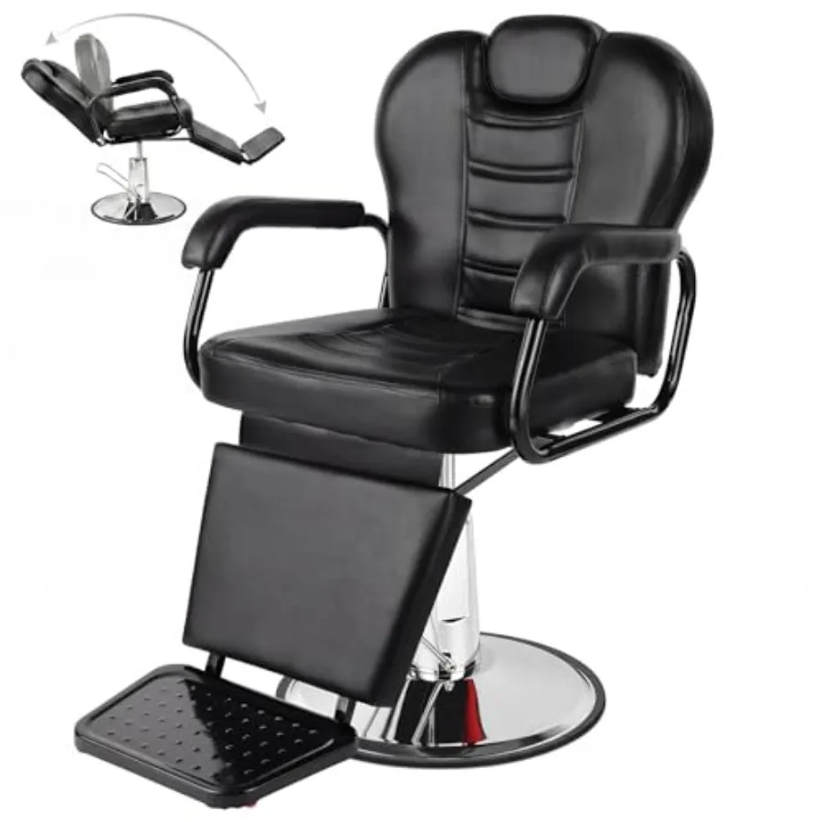 Barber Chair, Reclining Salon Chairs for Hair Stylist, Heavy Duty Hydraulic Chair with Headrest and Footrest, 360 Degree Swivel
Barber Chair, Reclining Salon Chairs for Hair Stylist, Heavy Duty Hydraulic Chair with Headrest and Footrest, 360 Degree Swivel