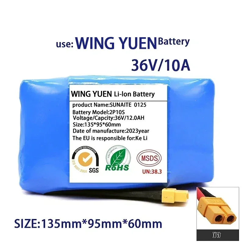 36V 18650 Battery Pack 10000mAh Rechargeable Lithium ion battery for Electric Self Balancing Scooter HoverBoard Unicycle
36V 18650 Battery Pack 10000mAh Rechargeable Lithium ion battery for Electric Self Balancing Scooter HoverBoard Unicycle