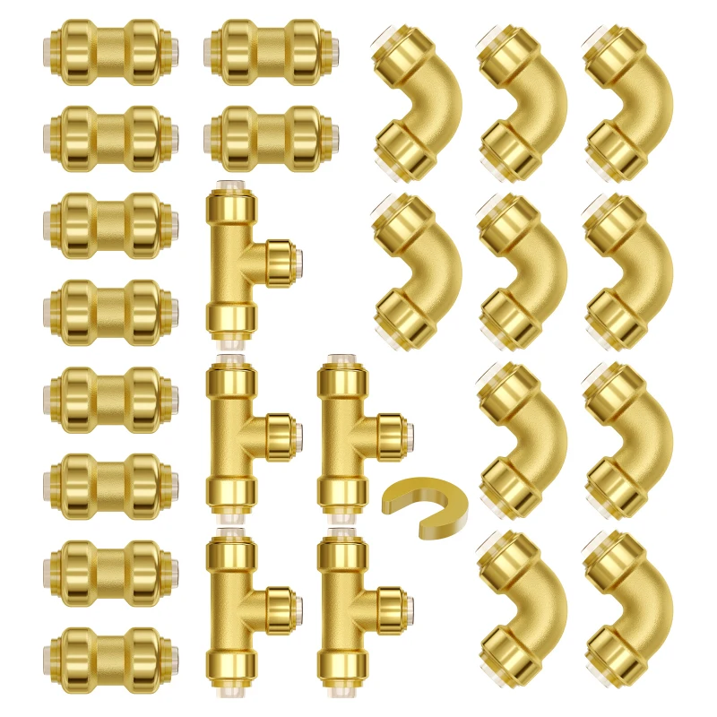 Pipe Fittings 1/2" 25PCS (Straight,Elbows,Tees) Push-Fit for Air System
Pipe Fittings 1/2" 25PCS (Straight,Elbows,Tees) Push-Fit for Air System