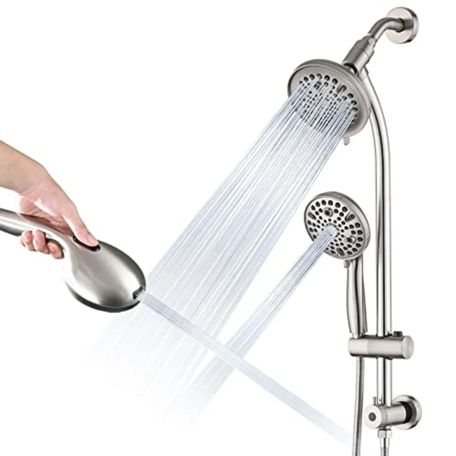 Rainfall Shower Head with Handheld Shower Spray with 26" Drill Free Adjustable Height Slider Bar High Pressure Dual Shower Head
Rainfall Shower Head with Handheld Shower Spray with 26" Drill Free Adjustable Height Slider Bar High Pressure Dual Shower Head