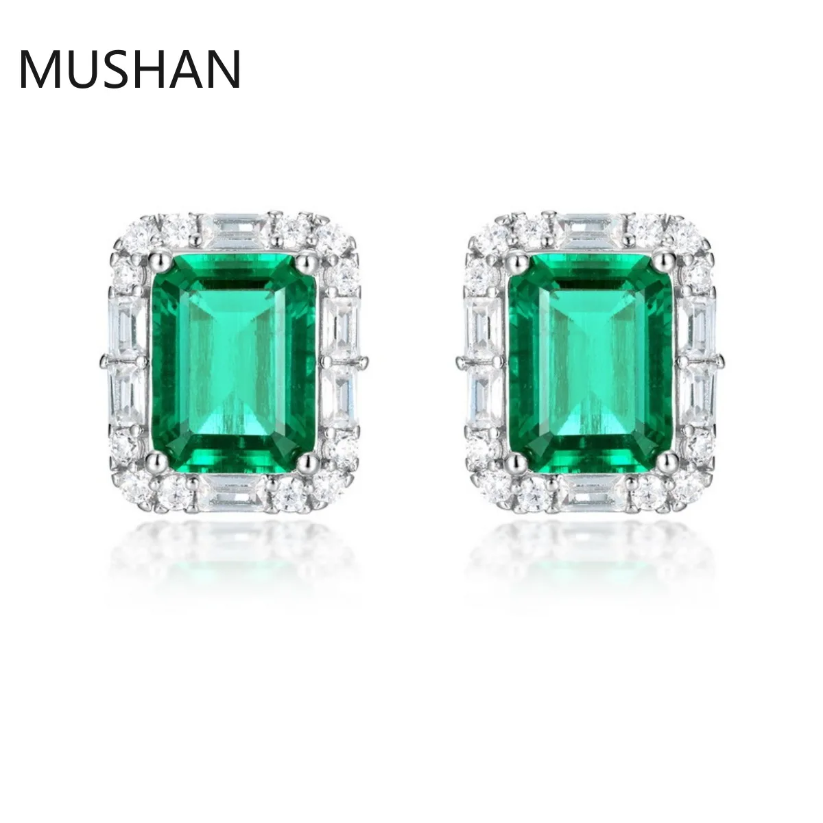 MUSHAN Luxury Jewelry S 925 Sterling Silver Stud Earrings Women GRC Certificated Lab Grown Emerald Earrings Stud Ear Pin Jewelry
MUSHAN Luxury Jewelry S 925 Sterling Silver Stud Earrings Women GRC Certificated Lab Grown Emerald Earrings Stud Ear Pin Jewelry