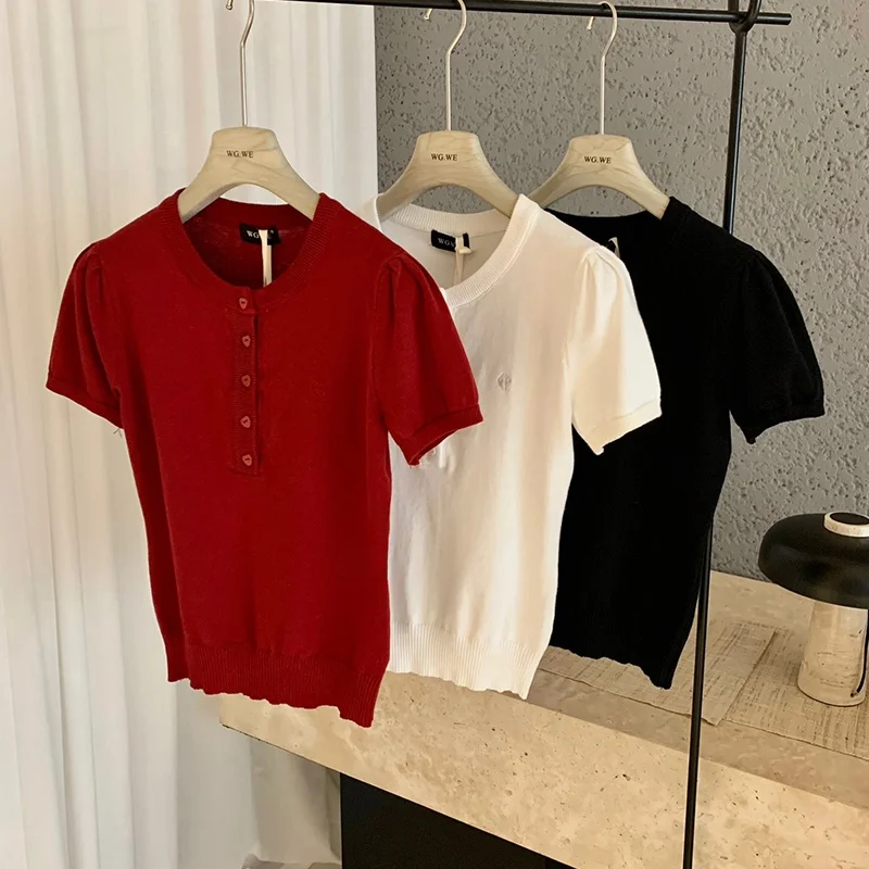 Korean Sle Pure Color ort Sve Knitted irt Slim Fit Woolen Casual Faionable Commute Women's Top
Korean Sle Pure Color ort Sve Knitted irt Slim Fit Woolen Casual Faionable Commute Women's Top