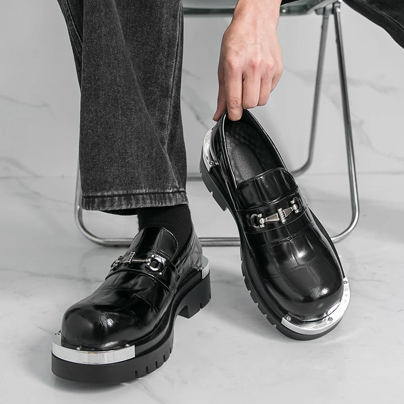 Mens Shoes Men Fashionable Thick Soled Derby Shoes with Lace Up Metal Toe Business Banquet Men Shoes Sizes 38-46
Mens Shoes Men Fashionable Thick Soled Derby Shoes with Lace Up Metal Toe Business Banquet Men Shoes Sizes 38-46