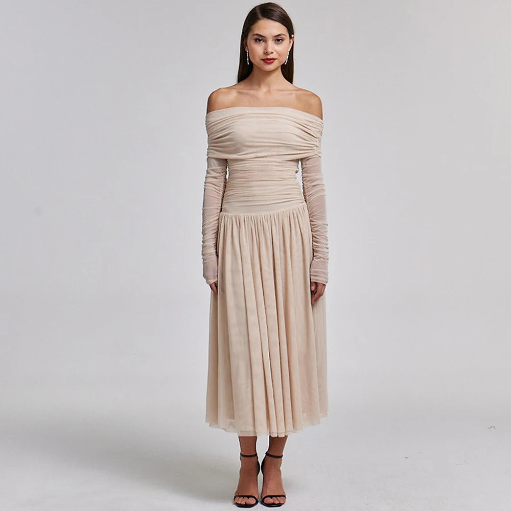Simple A-Line Customized Evening Dress Off the Shoulder Long Sleeves Zipper Back Homecoming Dresses Special Occasion Gowns
Simple A-Line Customized Evening Dress Off the Shoulder Long Sleeves Zipper Back Homecoming Dresses Special Occasion Gowns