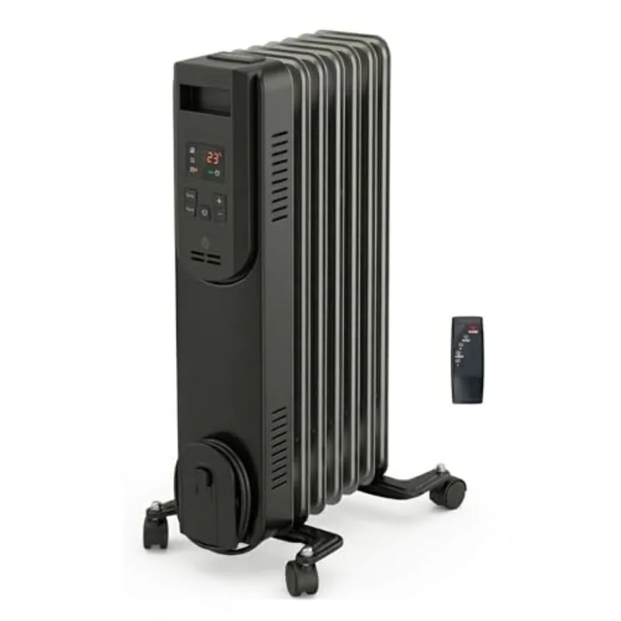 1500W Digital Oil-Filled Radiator Heater Portable Electric Space Heater with Remote, 12H Timer and 360° Swivel Wheels Silent Ra
1500W Digital Oil-Filled Radiator Heater Portable Electric Space Heater with Remote, 12H Timer and 360° Swivel Wheels Silent Ra