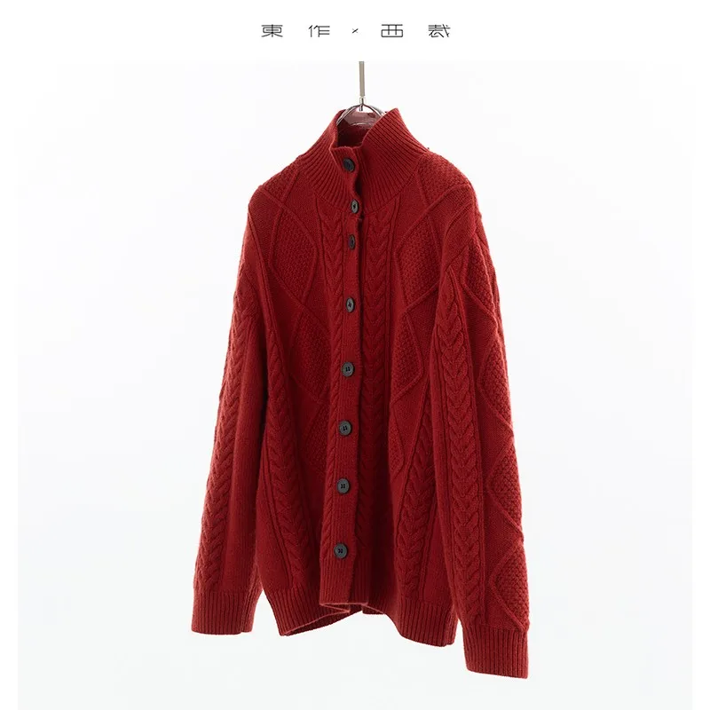 Women's Retro Cable Knit Cardigan Sweater, Thick Warm Knitwear for Autumn and Winter
Women's Retro Cable Knit Cardigan Sweater, Thick Warm Knitwear for Autumn and Winter