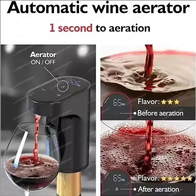 Smart Electric Wine Dispenser, Automatic Liquor Aerator and Pourer for Red Wine and Spirits
Smart Electric Wine Dispenser, Automatic Liquor Aerator and Pourer for Red Wine and Spirits
