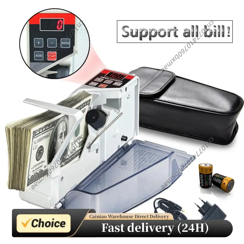 Worldwide Bill Cash Banknote Counter Note Currency Counting Machine Bill Cash Money Count Machine for Most Note Bill Counters