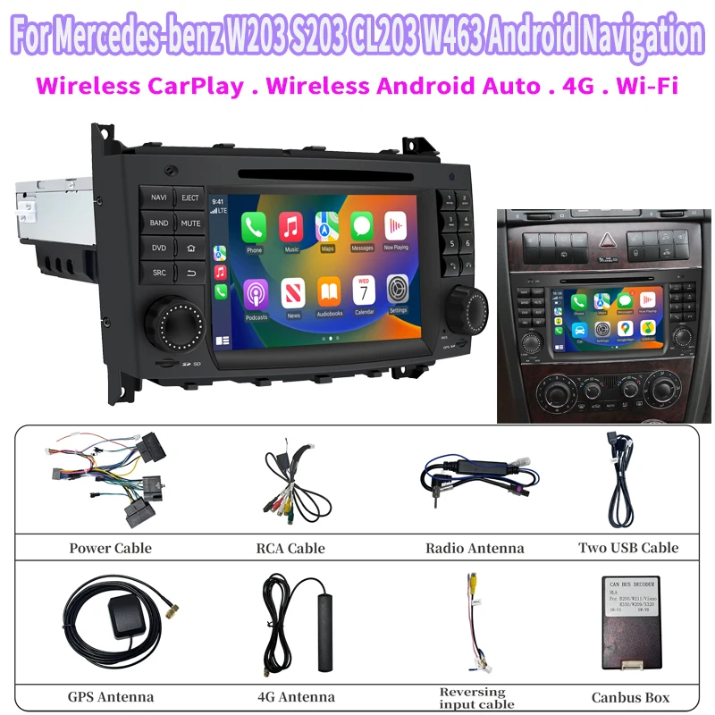 Wireless CarPlay Android Auto Mirroring DVD Bluetooth For Mercedes W211 S211 W219 C219 W463 Radio Upgrade 7-inch Android Touch
Wireless CarPlay Android Auto Mirroring DVD Bluetooth For Mercedes W211 S211 W219 C219 W463 Radio Upgrade 7-inch Android Touch
