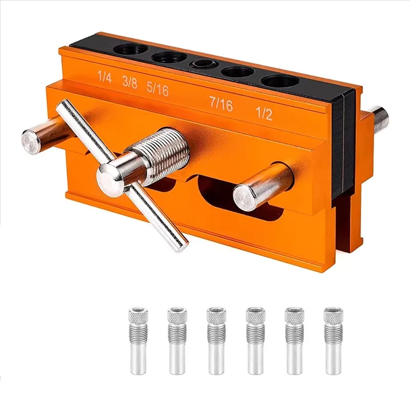 Self Centering Doweling Jig Kit Drill Jig for Straight Holes With 6 Drill Guide
Self Centering Doweling Jig Kit Drill Jig for Straight Holes With 6 Drill Guide