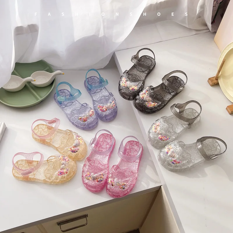 Cross Border Kids Sandals Girls Outdoor Beach Shoes Crystal Jelly Soft Sole for Little Girl Princess Non Durable Children Shoes
Cross Border Kids Sandals Girls Outdoor Beach Shoes Crystal Jelly Soft Sole for Little Girl Princess Non Durable Children Shoes