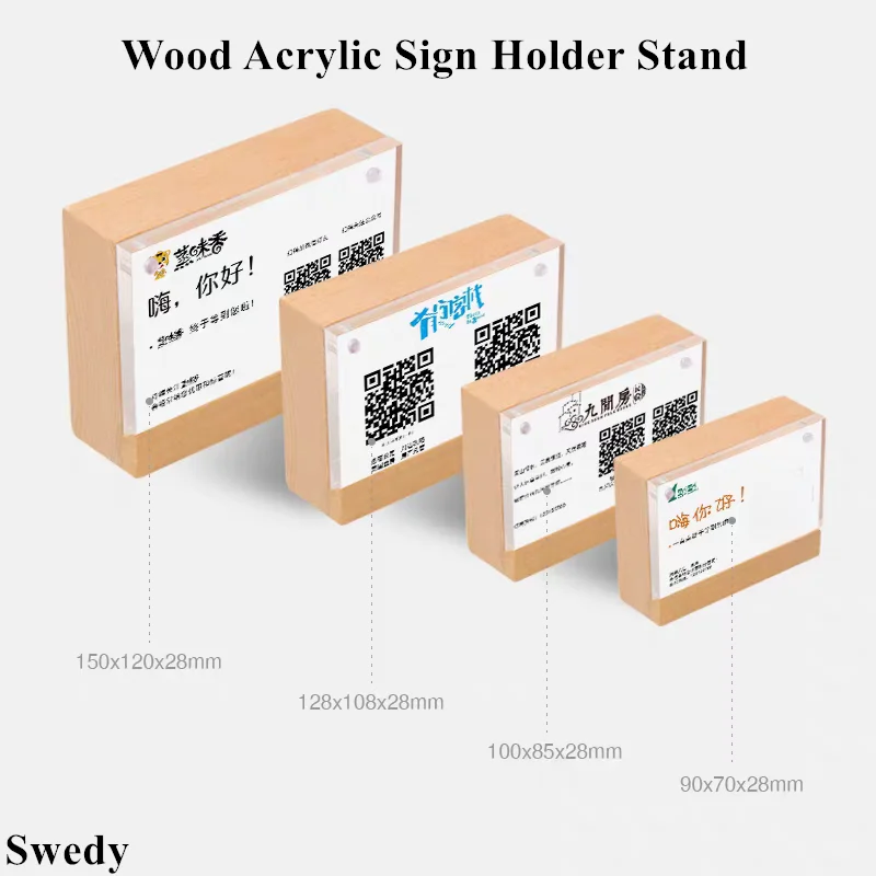 100x70mm Wood Acrylic Sign Holder Display Stand Table Picture Photo Frame Gift Tabletop Price Label Card Holder
100x70mm Wood Acrylic Sign Holder Display Stand Table Picture Photo Frame Gift Tabletop Price Label Card Holder