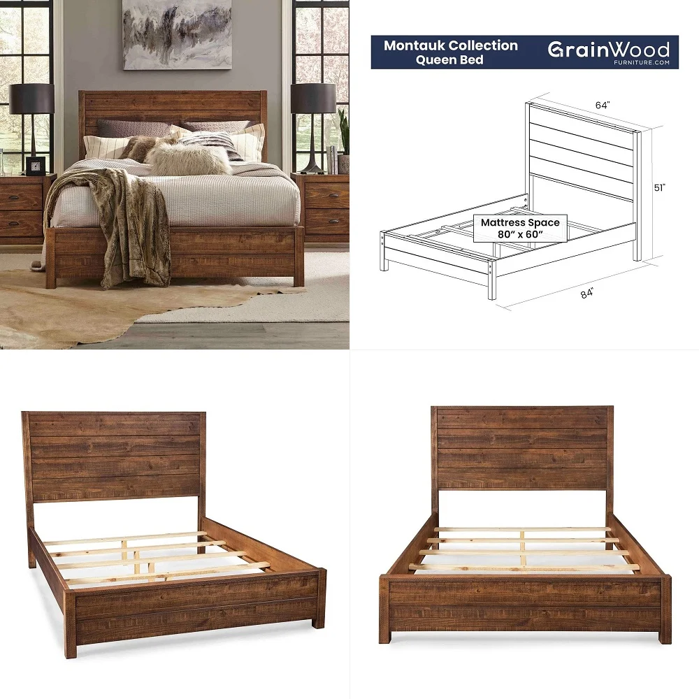 Wood Furniture Montauk Solid Wood Bed, Queen Size, Rustic Walnut
Wood Furniture Montauk Solid Wood Bed, Queen Size, Rustic Walnut