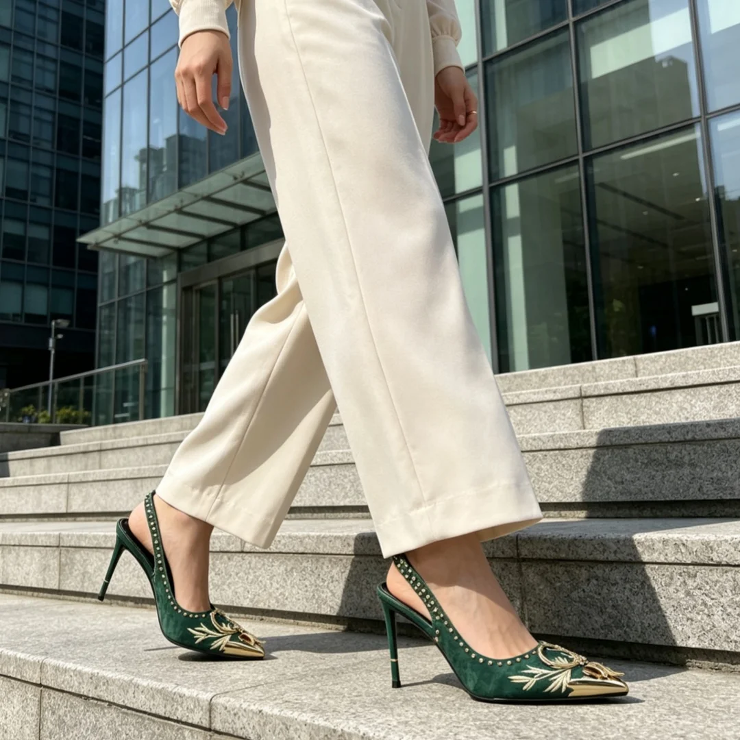 Embroidery Velvet Women Sandals New Fashion Design Metal Rivets Pumps Female Thin High Heels Buckle Strap Luxury Dressing Shoes
Embroidery Velvet Women Sandals New Fashion Design Metal Rivets Pumps Female Thin High Heels Buckle Strap Luxury Dressing Shoes