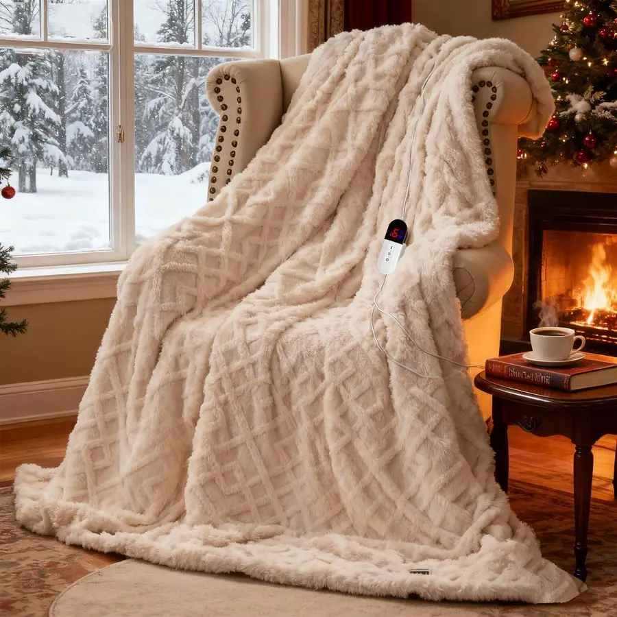 Heated Blanket Electric Throw with 6 Fast Heating Levels,4 Hours AutoOffUltra Coza amp Warm 50x60 Faux Rabbit Fur Electric Blank
Heated Blanket Electric Throw with 6 Fast Heating Levels,4 Hours AutoOffUltra Coza amp Warm 50x60 Faux Rabbit Fur Electric Blank