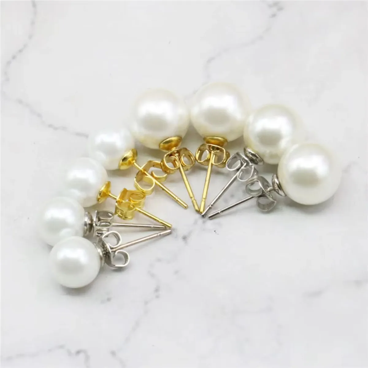 8mm 10mm Gold/Silver Color Round White Glass Pearl Shell Stud Earrings DIY Accessories Jewelry Making Design Women Girls Gifts
8mm 10mm Gold/Silver Color Round White Glass Pearl Shell Stud Earrings DIY Accessories Jewelry Making Design Women Girls Gifts