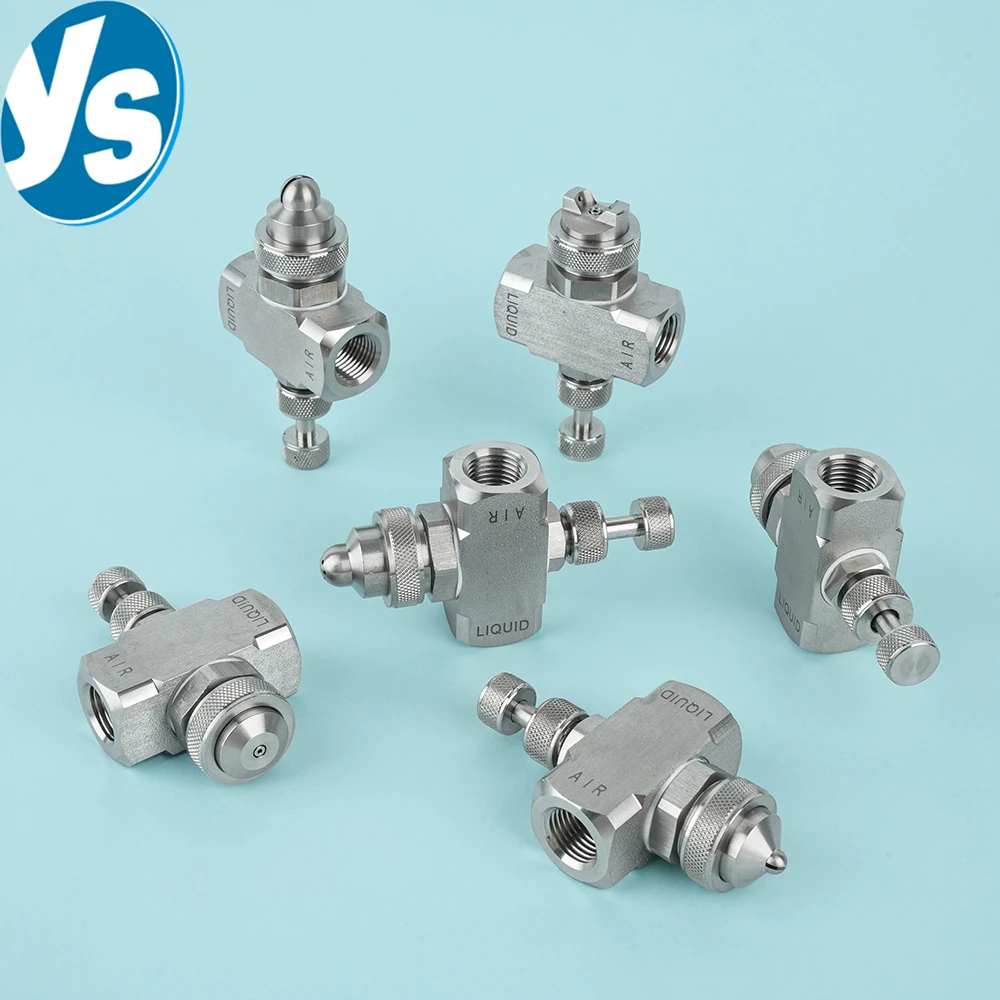 SS304 Siphon Pressure Mixing Air Atomizer Spray Nozzle Siphon Pressure Adjustable Two-fluid Gas-water Sprayer Dust Suppression
SS304 Siphon Pressure Mixing Air Atomizer Spray Nozzle Siphon Pressure Adjustable Two-fluid Gas-water Sprayer Dust Suppression