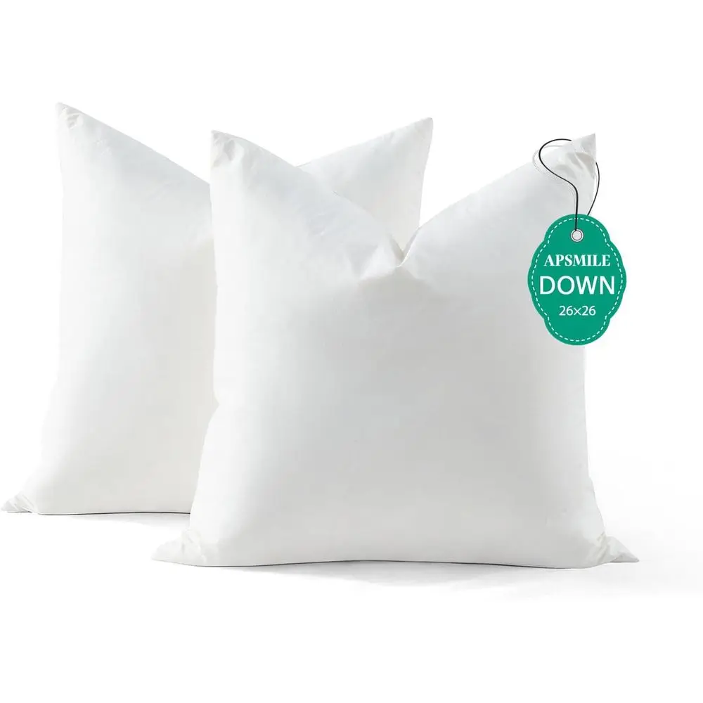 White Organic Cotton 26x26 Down Feather Throw Pillows Set of 2 for Living Room, Couch, Sofa, and Bed
White Organic Cotton 26x26 Down Feather Throw Pillows Set of 2 for Living Room, Couch, Sofa, and Bed
