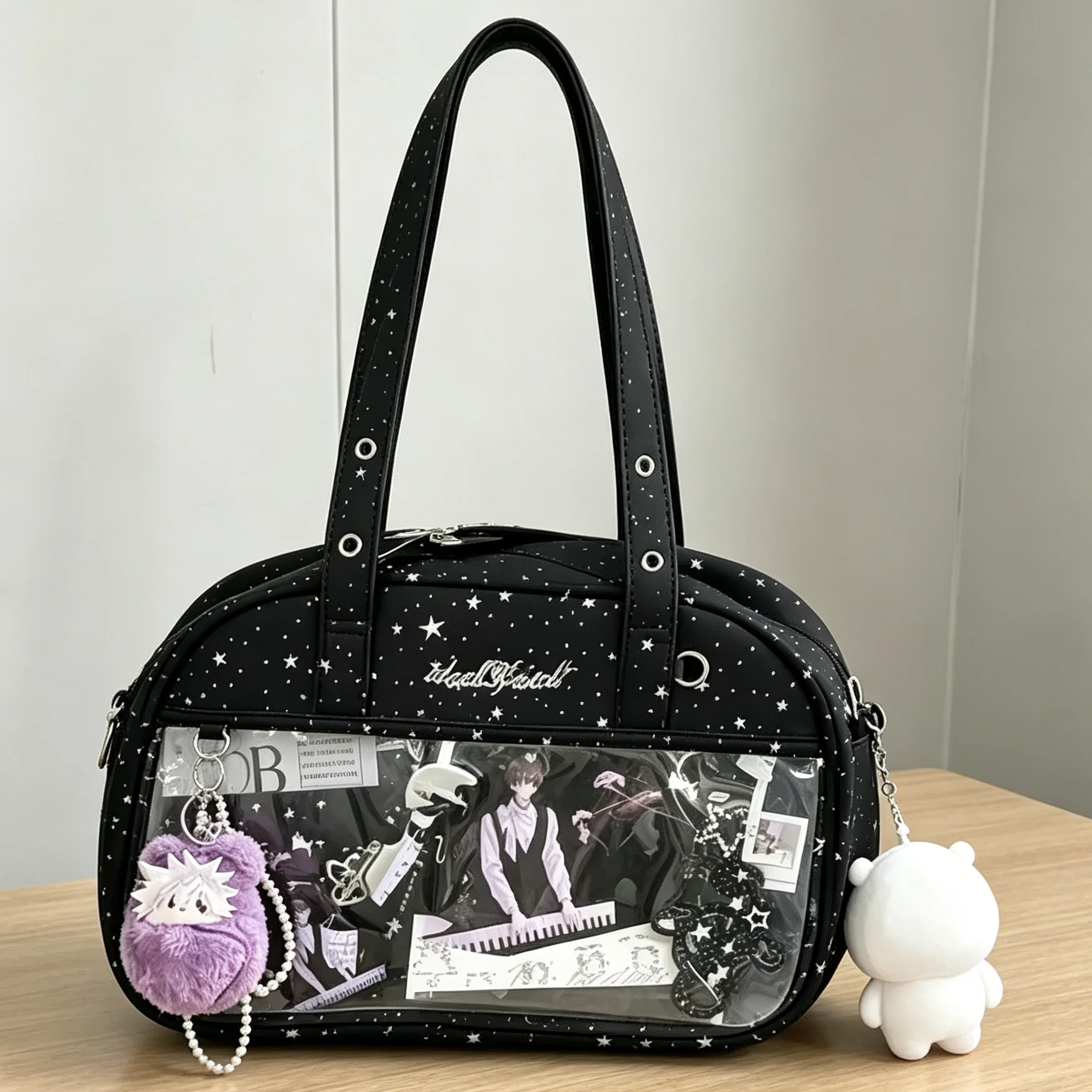 Embroidered Star-print Shoulder Bag Transparent Pocket Y2k Cute Japanese-style Diy Doll Display Ita Bag,women Commuter Tote Bags
Embroidered Star-print Shoulder Bag Transparent Pocket Y2k Cute Japanese-style Diy Doll Display Ita Bag,women Commuter Tote Bags