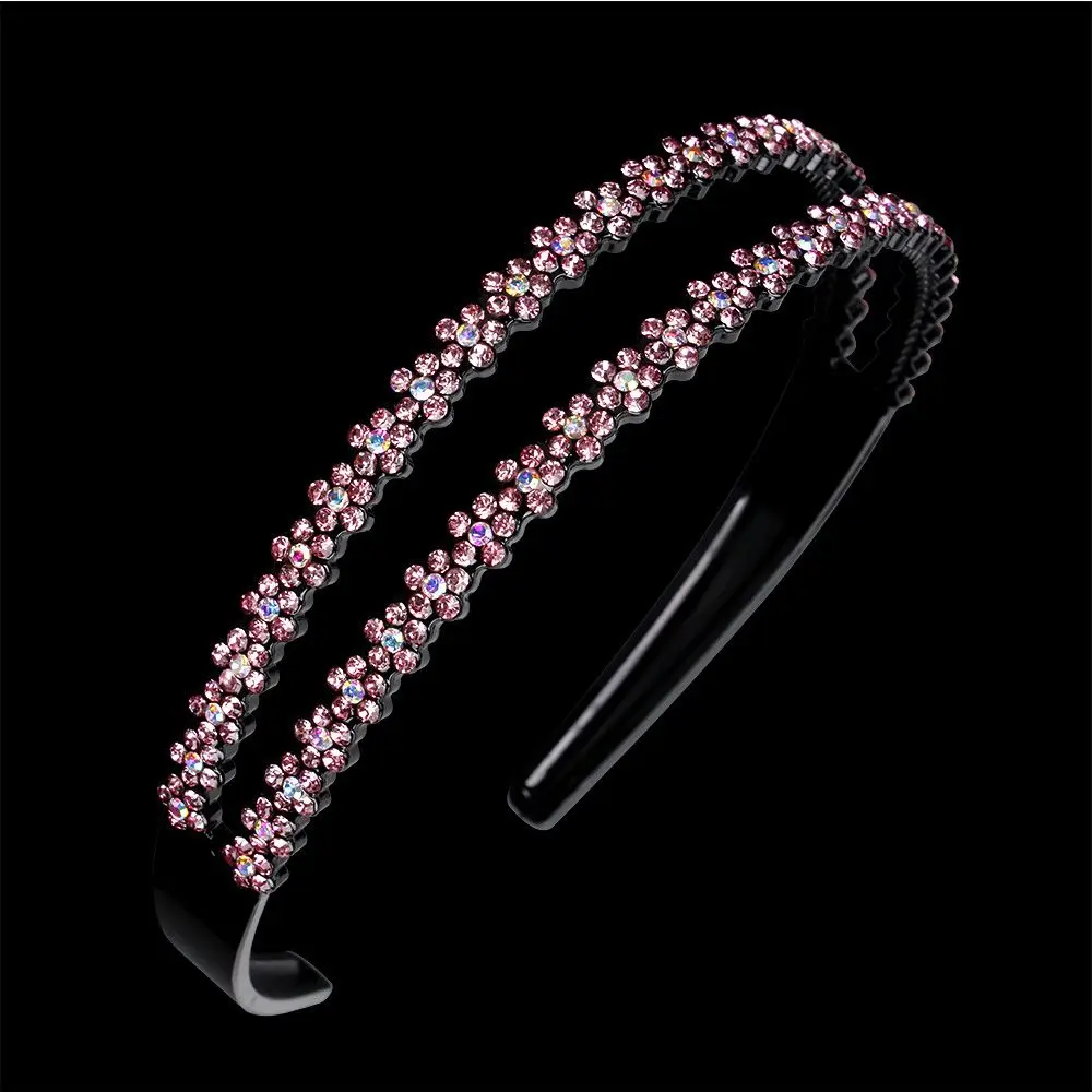 Fashion Korea Full Rhinestone Plum blossom Anti-slip Double Row Headwear Headband Head Hoop Hair Band
Fashion Korea Full Rhinestone Plum blossom Anti-slip Double Row Headwear Headband Head Hoop Hair Band